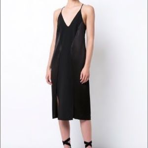 Sleek Black Spaghetti strap Halston Dress